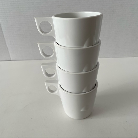 Dallas Ware White Melamine Cups Stackable Set of 4 - Picture 9 of 13